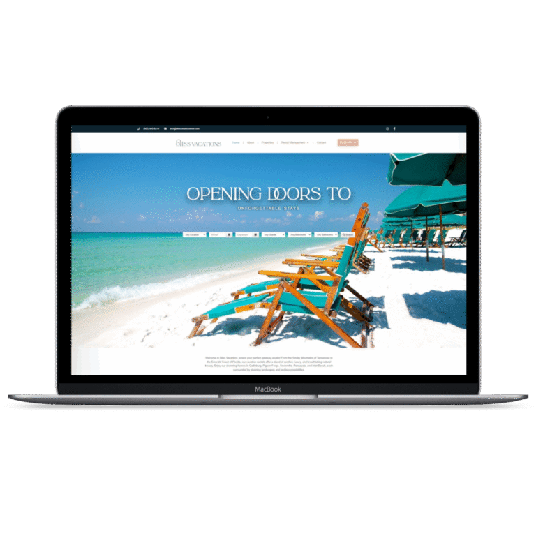 Bliss Vacations - Website Design
