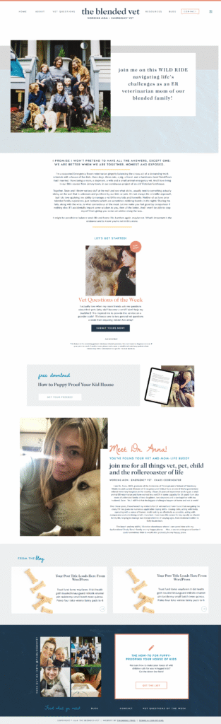 The Blended Vet - Showit Website