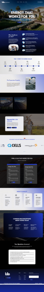 Kilo Energies - Squarespace Website Design