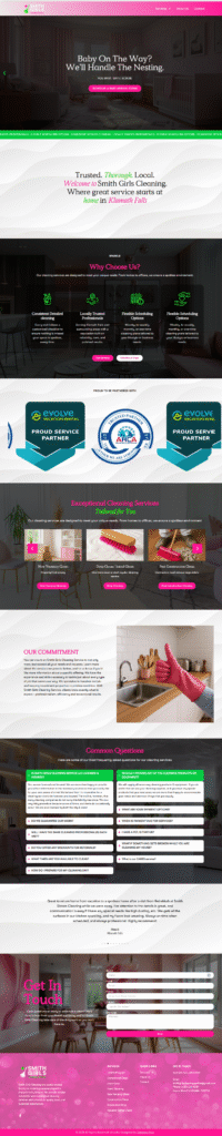 Smith Girls Cleaning Service - Elementor Website Design