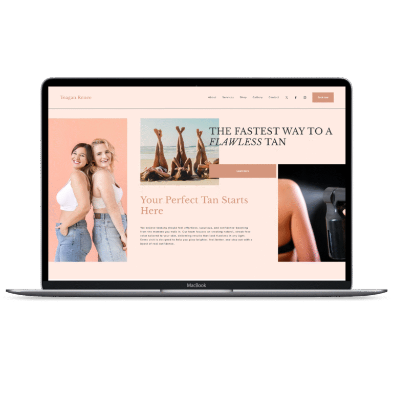 Teagan Renee - Spray Tan Website - Squarespace