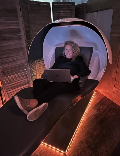 Tab Row working on top of Nap pod in NYC office