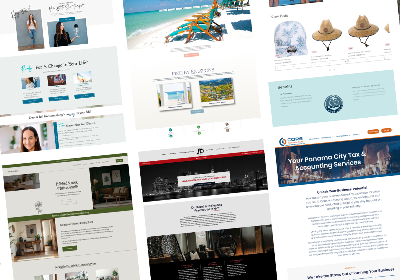 Website Design with Tab Row